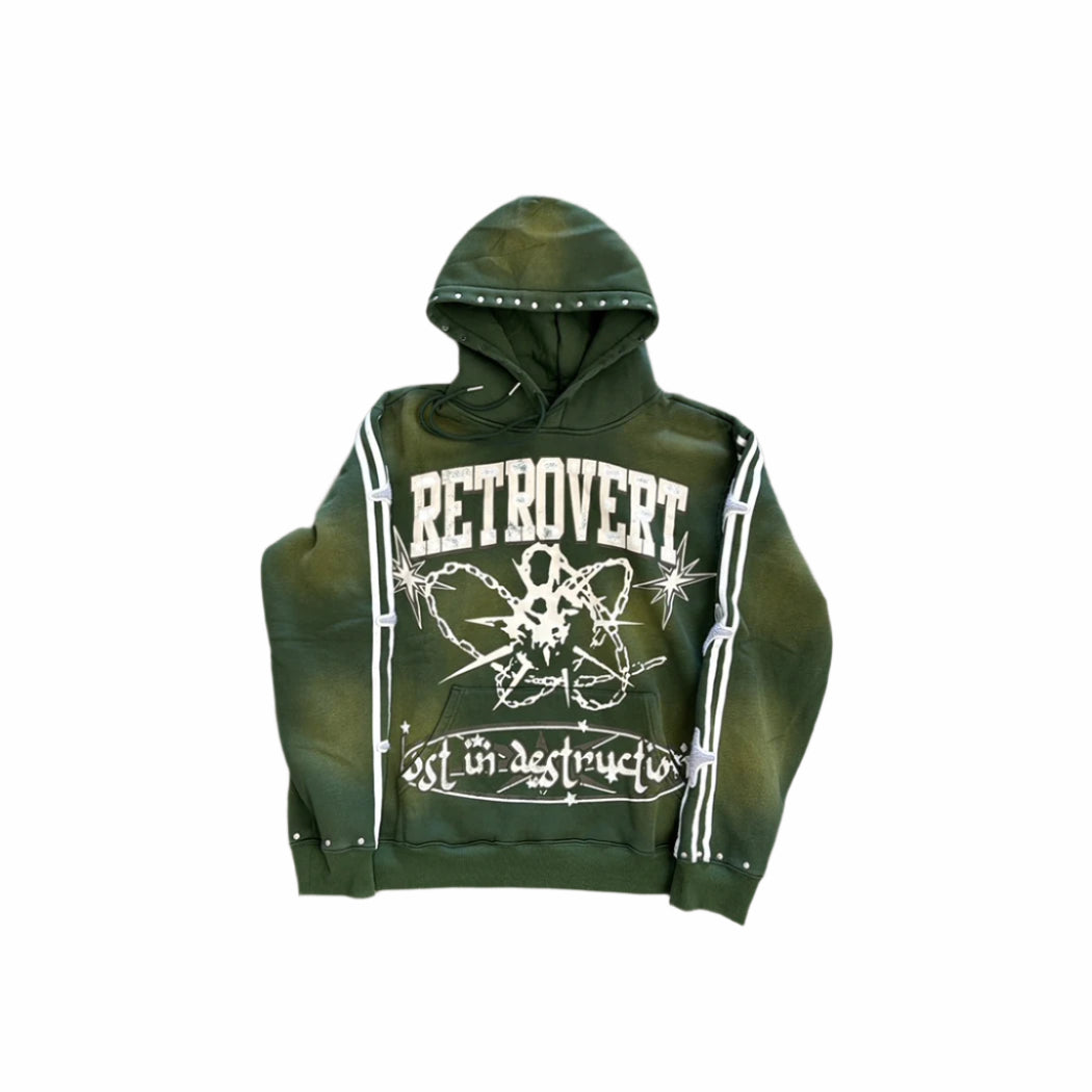 STUDDED DESTRUCTION HOODIE