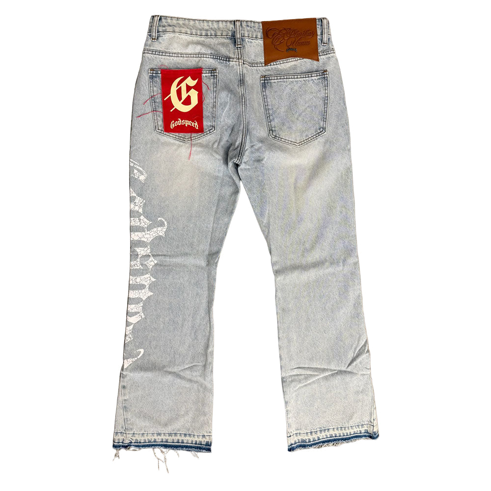OG LOGO FLARED DENIM PRINTED