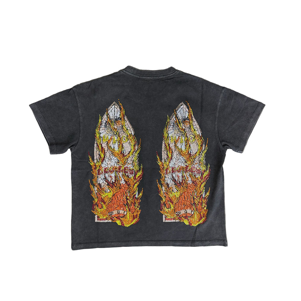 RHINESTONE FLAME GLASS JERSEY