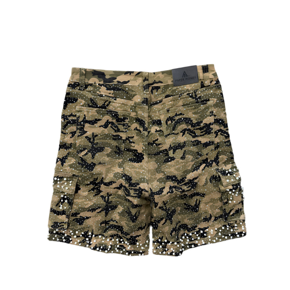 PEARL CRYSTAL CAMO JORTS