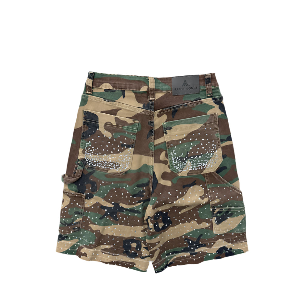 CRYSTALLIZED CAMO JORTS